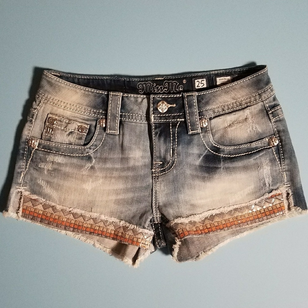 Miss Me Jean Sequin Shorts